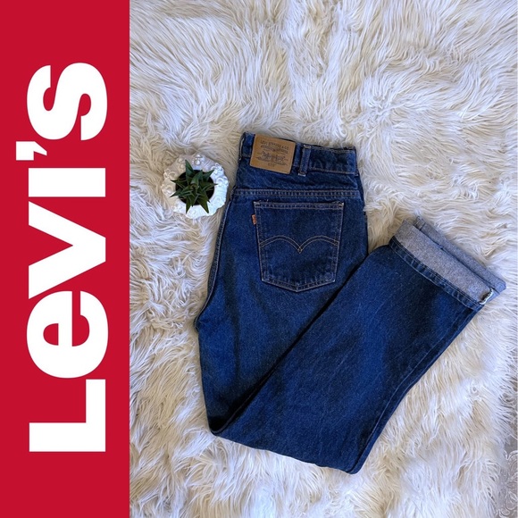 🔥Rare🔥 LEVI’S Orange Tab 619 Straight Leg High Rise Dark Wash Jeans 🇨🇦 - Picture 1 of 16
